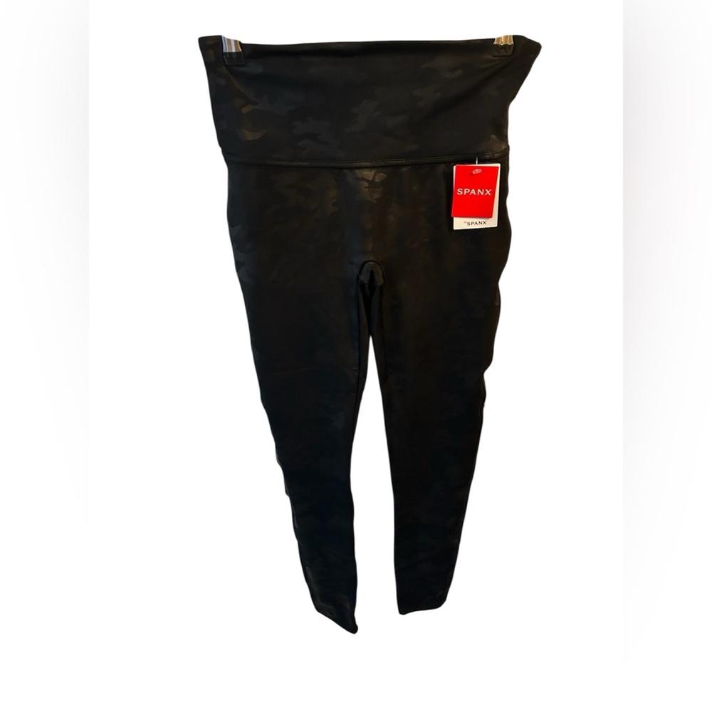 SPANX Black High-Waist Faux Leather Leggings